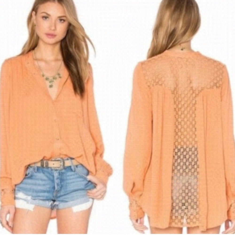 Free People The Perfect Lace button down top